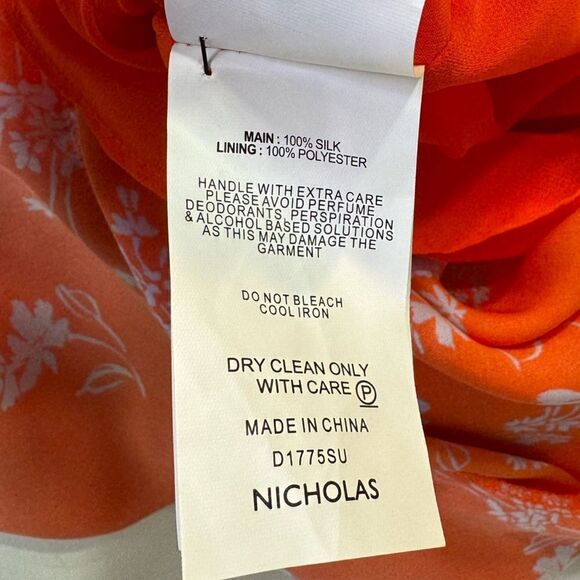 NEW Nicholas Triangle Top Silk Slip Dress Poppy Floral Size 6 - Picture 12 of 13
